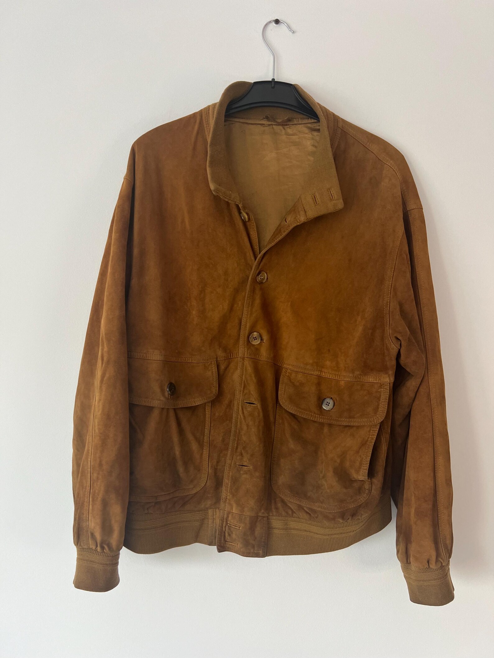 Large 1980s Sheared Bomber Jacket Cozy Winter Coat Red Zip Front Oversized main image 1