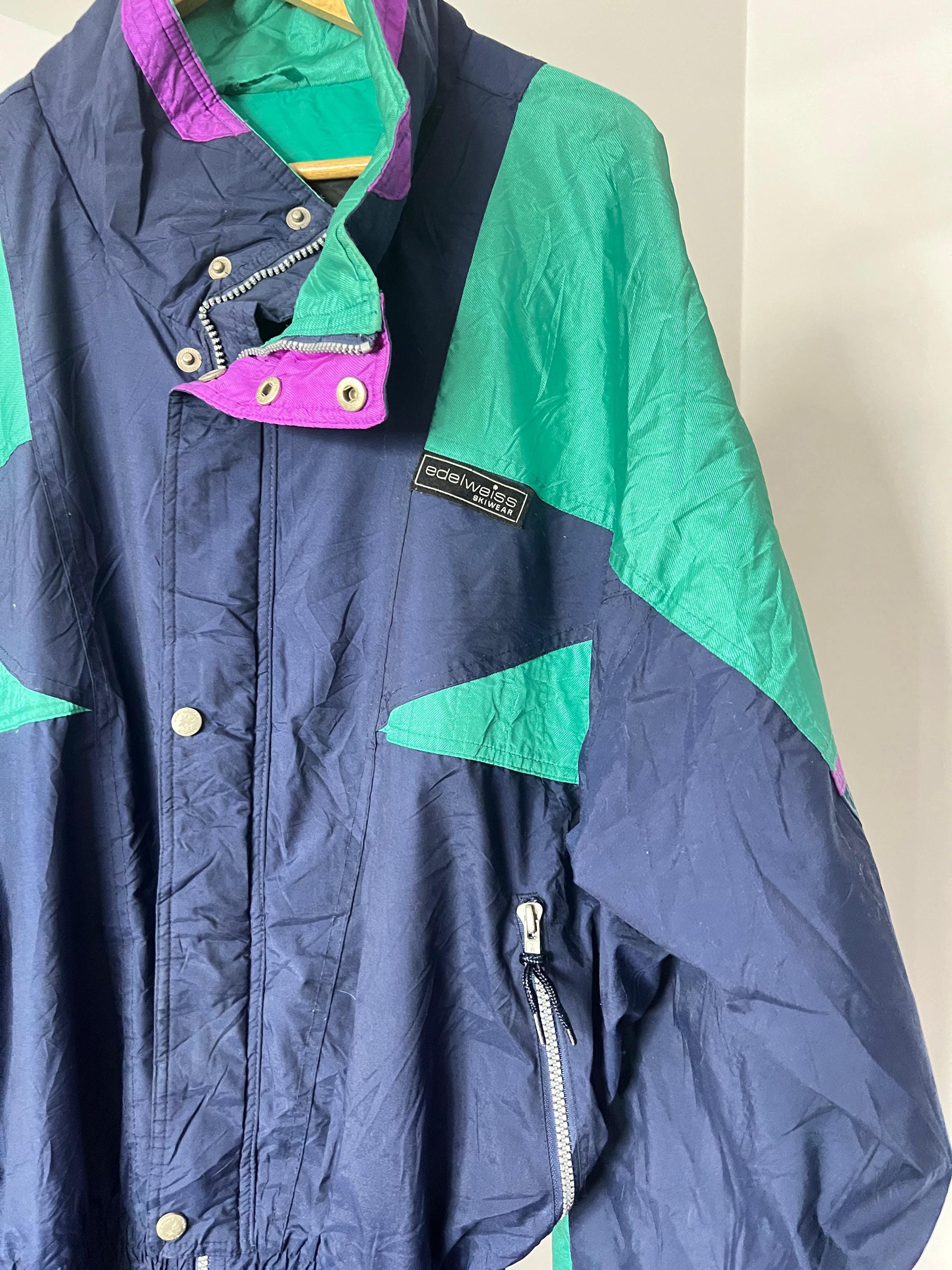 80s-90s エーデルワイス スキースーツ ジャンプスーツ レディースXL エーデルワイス スキースーツ：ブルー ワンピース ウィンタージャンプ