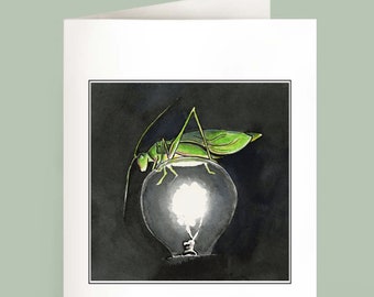 Oh Yes She Did - Katydid - Set of 6 Note Cards