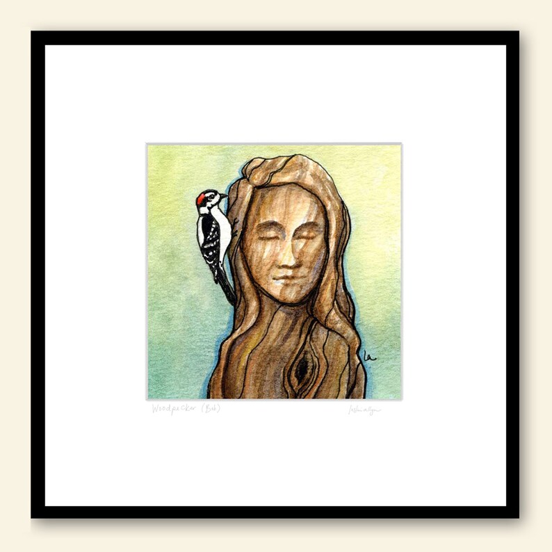 Woodpecker Bob Original Framed Watercolor image 2