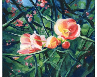 Quince 4x4 oil painting