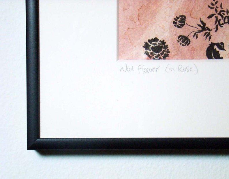 Wallflower in Rose 12x12 Original Framed Watercolor image 3