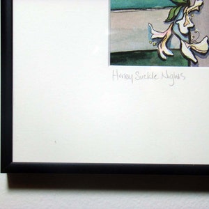 Honeysuckle Nights 16x12 Original Framed Watercolor image 3