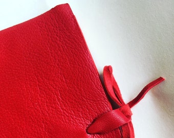 Leather journal - red