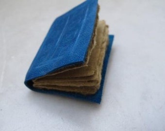 mini blue leather journal, magnet - PARTY FAVORS