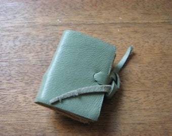 mini book brooch, leather