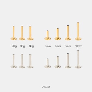 G23 Titanium Threadless Push pin Labret Bar