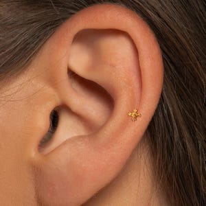 20G/18G/16G Crest Push Pin Labret •  Threadless Flat Back Earring • Tragus Stud • Flat Back Stud • Helix Stud • Cartilage Stud