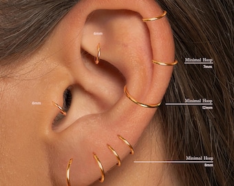 Cerchio minimale in acciaio chirurgico 316L • Anello al naso • Cerchio al naso pieghevole senza cuciture lucidato • Segmento senza cuciture • Anello al setto • Cerchio daith