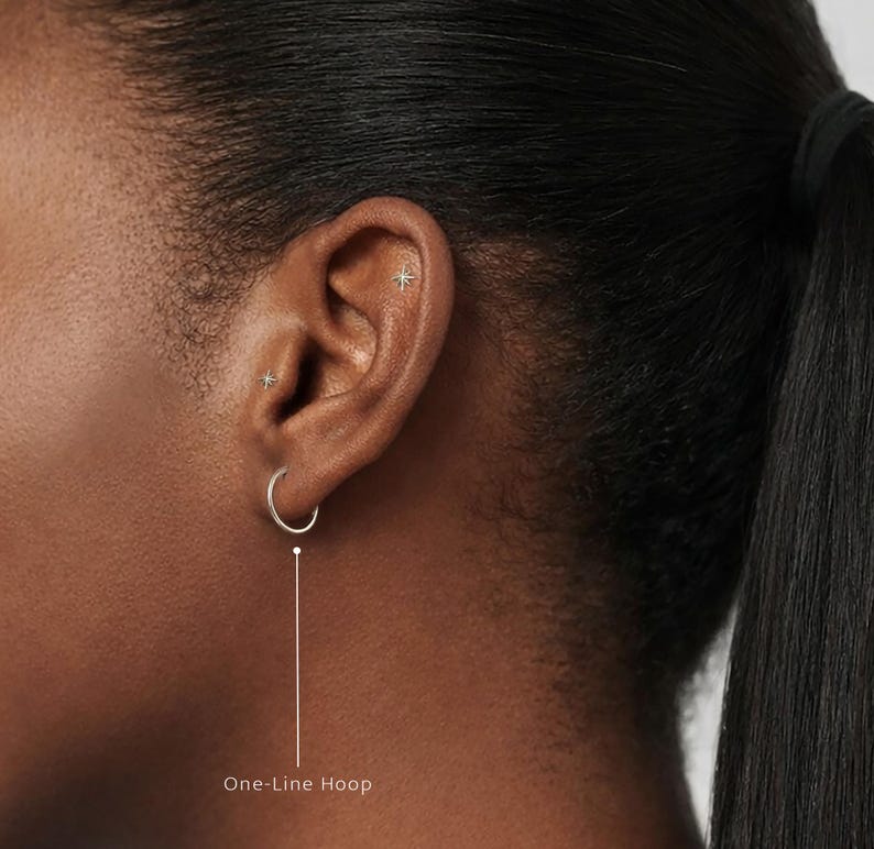 20G/18G/16G Star burst Push Pin Labret • Threadless Flat Back Earring • Tragus Stud • Flat Back Stud • Helix Stud • Cartilage Stud image 7