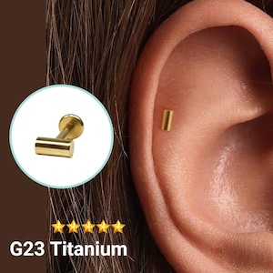 20G/18G/16G Mini Cylinder Push Pin Labret •  Threadless Flat Back Earring • Tragus Stud • Flat Back Stud • Helix Stud • Cartilage Stud