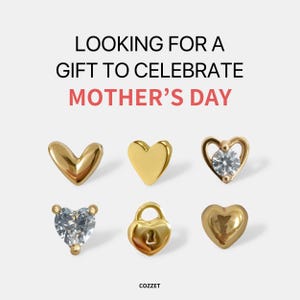 Mother's Day Event – Flat Back Flower Stud Earrings • Threadless Titanium Gold & Silver Piercing Jewelry • Dainty Floral Cartilage Studs
