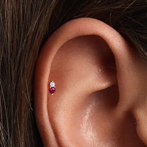 A+Grade •Titanium • Tiny Push Pin Labret •  Threadless Flat Back Earring • Tragus Stud • Flat Back Stud • Helix Stud • Cartilage Stud