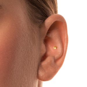 20G/18G/16G Tiara Push Pin Labret •  Threadless Flat Back Earring • Tragus Stud • Flat Back Stud • Helix Stud • Cartilage Stud