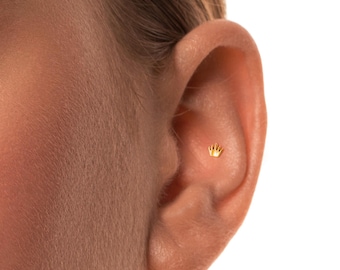 20G/18G/16G Tiara Push Pin Labret • Brinco sem rosca com parte traseira plana • Pino Tragus • Pino com parte traseira plana • Pino Hélix • Pino para cartilagem