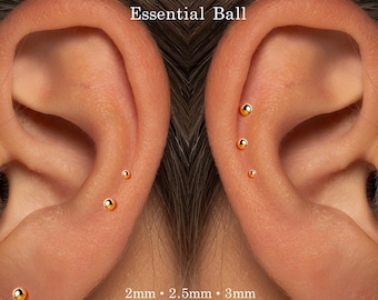 A+Grade •Titanium • Ball Stud Push Pin Labret • Threadless Flat Back Earring • Tragus Stud • Flat Back Stud • Helix Stud • Cartilage Stud