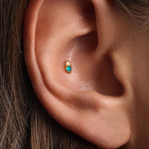 A+Grade •Titanium • Tiny Push Pin Labret •  Threadless Flat Back Earring • Tragus Stud • Flat Back Stud • Helix Stud • Cartilage Stud