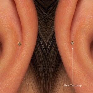 Grado A+ • Titanio • Labret con pasador en forma de lágrima • Pendiente plano sin rosca • Pendiente para tragus • Pendiente plano • Pendiente para hélix • Cartílago