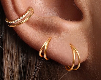 A+Grade  •Titanium • Twin Hoop • Hinged Segment Nose Ring • Septum Clicker Ring • Cartilage Hoop • Nose Ring • Helix Earring Hoop
