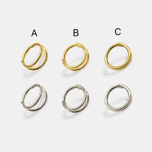 Titanium Double 16G Hoop Clicker • 3 Design Options • Hinged Segment for Septum, Helix, Cartilage • Nose Piercing Jewelry