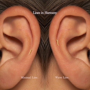 20G/18G/16G Line Bar Push Pin Labret •  Threadless Flat Back Earring • Tragus Stud • Flat Back Stud • Helix Stud • Cartilage Stud