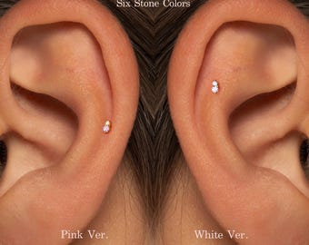 Grado A+ • Titanio • Labret con perno di spinta piccolo • Orecchino a fondo piatto senza filettatura • Perno per trago • Perno a fondo piatto • Perno per elica • Perno per cartilagine