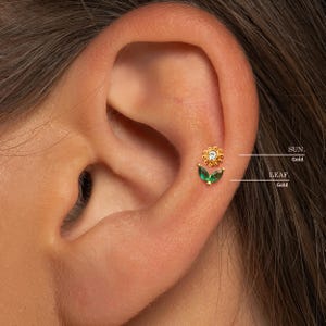 20G/18G/16G Sunflower Mix Push Pin Labret • Threadless Flat Back Earring • Tragus Stud • Flat Back Stud • Helix Stud • Cartilage Stud