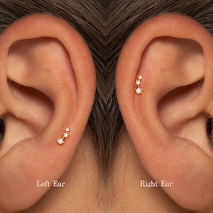 A+Grade •Titanium • Climber Push Pin Labret •  Threadless Flat Back Earring • Tragus Stud • Flat Back Stud • Helix Stud • Cartilage Stud