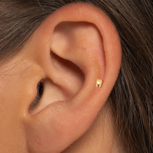 20G/18G/16G Tooth Push Pin Labret •  Threadless Flat Back Earring • Tragus Stud • Flat Back Stud • Helix Stud • Cartilage Stud