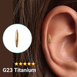 20G/18G/16G Oval bar Push Pin Labret •  Threadless Flat Back Earring • Tragus Stud • Flat Back Stud • Helix Stud • Cartilage Stud