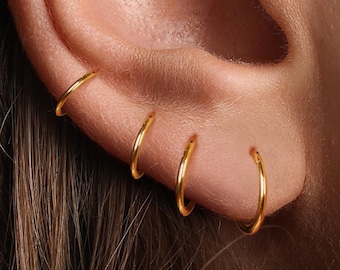20G/18G/16G Titanium Hinge Hoop • Hinged Segment Nose Ring • Septum Clicker Ring • Cartilage Hoop • Nose Ring • Helix Earring Hoop