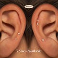 20G/18G/16G CZ Flower Stud Push Pin Labret •  Threadless Flat Back Earring • Tragus Stud • Flat Back Stud • Helix Stud • Cartilage Stud