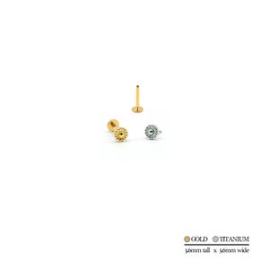 20G/18G/16G Flower Push Pin Labret • Threadless Flat Back Earring • Tragus Stud • Flat Back Stud • Helix Stud • Cartilage Stud image 8