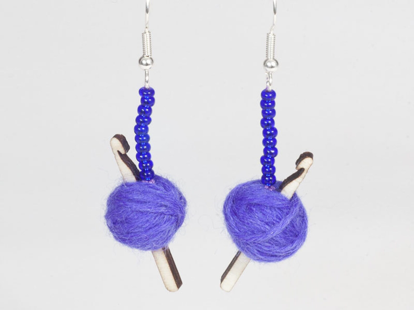 Crochet Hook and Ball of Yarn Earrings 9 Wool Colours Gift Etsy