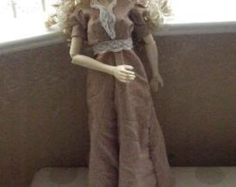 Sukienka edwardiańska Wzór do szycia dla bjds 24"