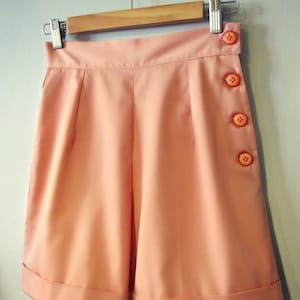 Swell Dame 1950s style women high waist shorts with side buttons or zipper ANY color ALL sizes