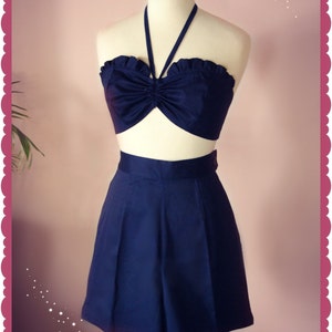 Swell Dame 1950s reproduction playsuit in plain color fabrics,READY TO SHIP!!! ,Bust 37",Waist 28",Hips 38"