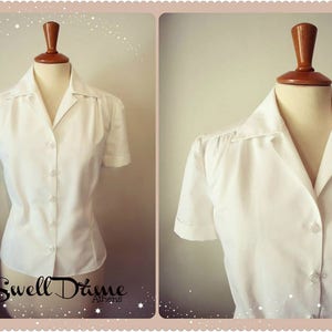 Swell Dame custom made 1940s repro vintage style blouse shirt in many fabrics available