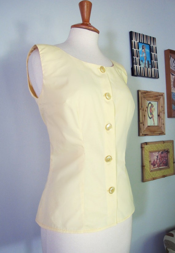 1950s style button front cotton blouse custom made in many colors,fabrics,all sizes