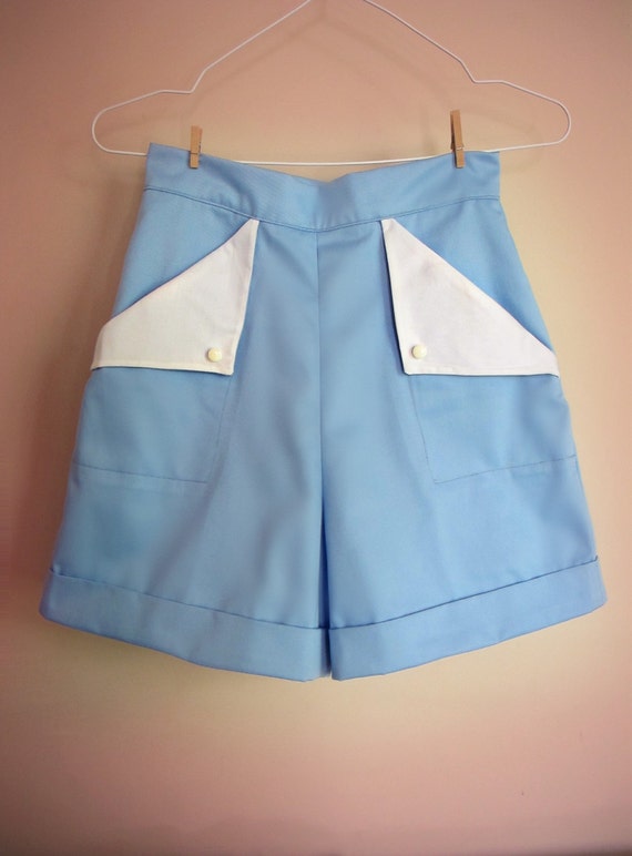 Dress Like the Marvelous Mrs. Maisel  Swell Dame 1950s style women high waisted shorts with flap pockets in many colors $64.52 AT vintagedancer.com