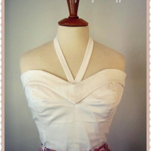 Swell Dame 1950s bustier sun top with adjustable straps Made To Order in your measuremments and  in ANY Color