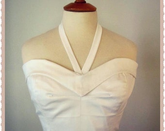 Swell Dame 1950s bustier sun top with adjustable straps Made To Order in your measuremments and  in ANY Color