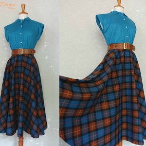 Swell Dame Custom made plaid circle flannel skirt