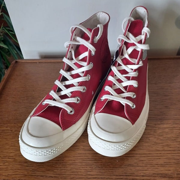 New with tags Converse All Star red leather shoes SIZE EU38