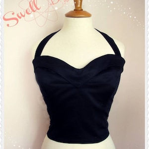 Swell Dame 1950s bustier sun top with adjustable straps Made To Order in your measuremments and in ANY Color image 5