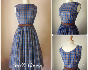 Swell Dame 1950's style boat neck dress with open back,many fabrics, all sizes