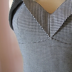 Swell Dame 1950s vintage style schwarz weiss Hahnentritt Bustier auf Bestellung
