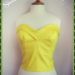 Swell Dame 1950s bustier sun top with adjustable straps Made To Order in your measuremments and in ANY Color image 4