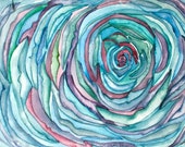 Blue Flower Original Painting, 11x14, art by Jody Noelle Coughlin, OOAK, rose, petals, wall art, painting, blues, romantic, cottage art