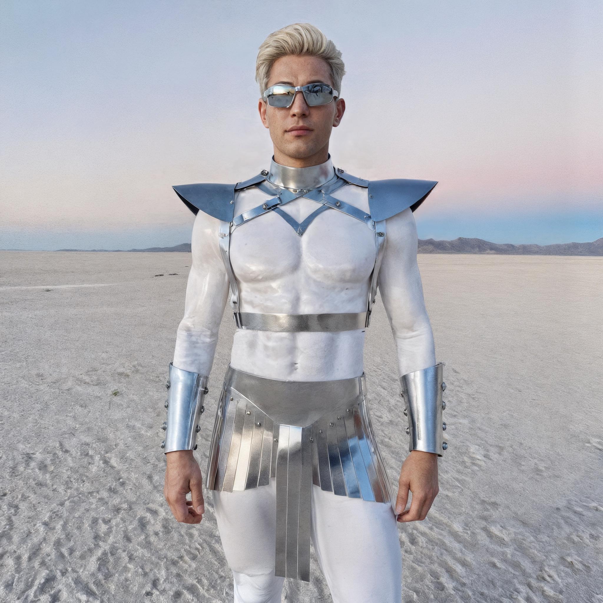 Men's Silver Galaxy Warrior Costume – Cyberpunk Outfit for Festival ...